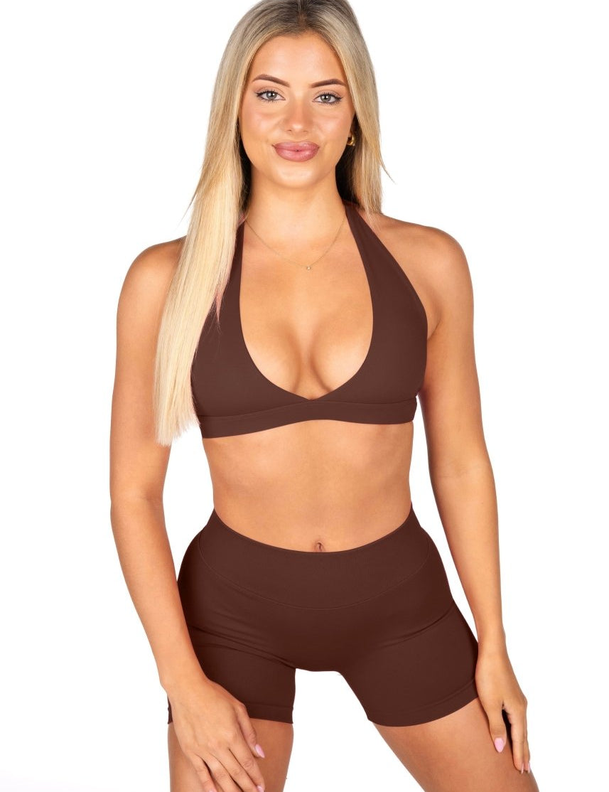 Dynamic Contour Crop - Mocha Brown - Kikiva Collection