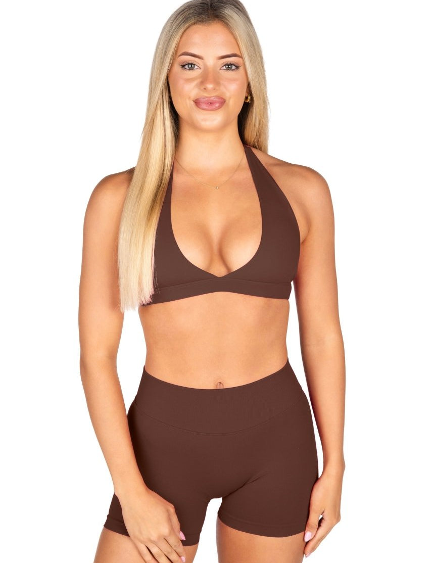 Dynamic Contour Crop - Mocha Brown - Kikiva Collection