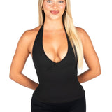 Dynamic Halter Seamless Singlet - Black - Kikiva Collection