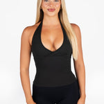 Dynamic Halter Seamless Singlet - Black - Kikiva Collection