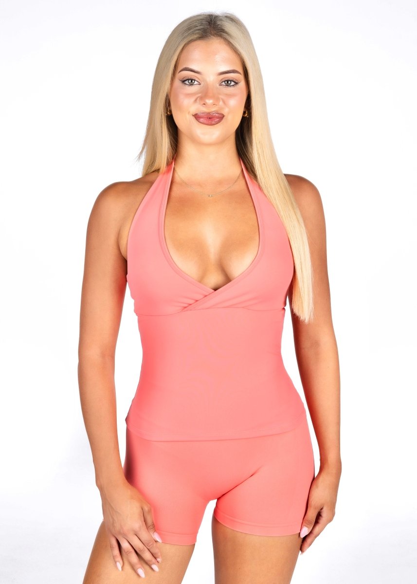 Dynamic Halter Seamless Singlet - Blossom Pink - Kikiva Collection