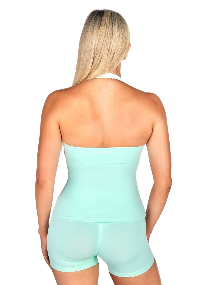 Dynamic Halter Seamless Singlet - Icey Sea - Kikiva Collection
