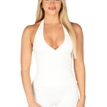 Dynamic Halter Seamless Singlet - Ivory - Kikiva Collection