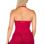 Dynamic Halter Seamless Singlet - Scarlett Ruby - Red - Kikiva Collection