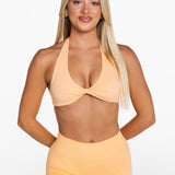 Dynamic Halter Twist Crop - Apricot - Kikiva Collection