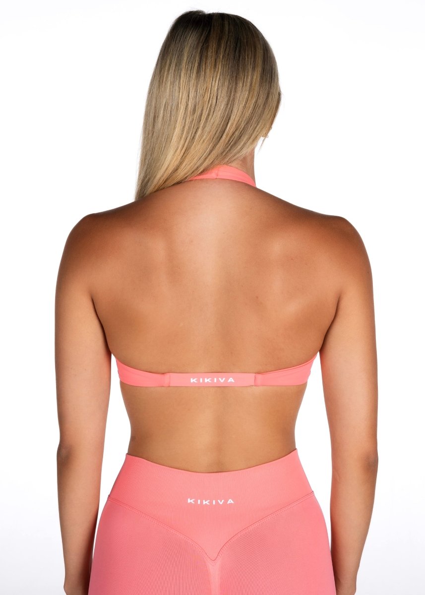 Dynamic Halter Twist Crop - Blossom Pink - Kikiva Collection