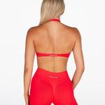Dynamic Halter Twist Crop - Cherry Red - Kikiva Collection
