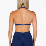 Dynamic Halter Twist Crop - Dark Blue - Kikiva Collection