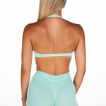 Dynamic Halter Twist Crop - Icey Sea - Kikiva Collection
