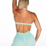 Dynamic Halter Twist Crop - Icey Sea - Kikiva Collection