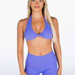 Dynamic Halter Twist Crop - Indigo - Kikiva Collection