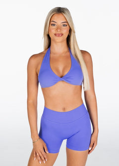 Dynamic Halter Twist Crop - Indigo - Kikiva Collection