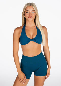 Dynamic Halter Twist Crop - Midnight - Kikiva Collection