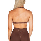Dynamic Halter Twist Crop - Mocha Brown - Kikiva Collection