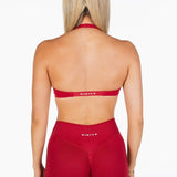 Dynamic Halter Twist Crop - Royal Red - Kikiva Collection