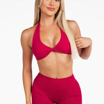 Dynamic Halter Twist Crop - Scarlett - Ruby Red - Kikiva Collection