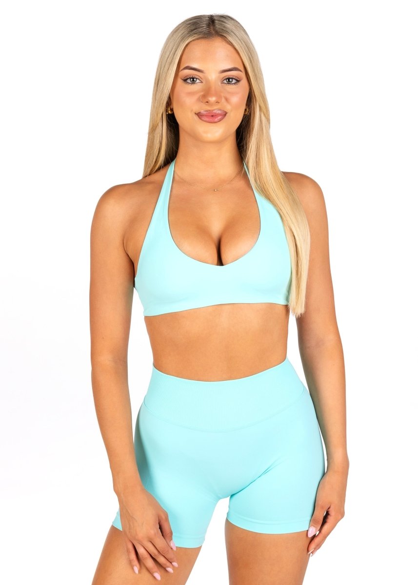 Dynamic Staple Halter Crop - Aquamarine - Kikiva Collection