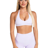Dynamic Staple Halter Crop - Baby Lilac - Kikiva Collection