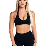 Dynamic Staple Halter Crop - Black - Kikiva Collection