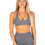 Dynamic Staple Halter Crop - Charcoal - Kikiva Collection