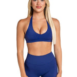 Dynamic Staple Halter Crop - Dark Blue - Kikiva Collection