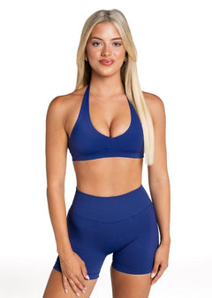 Dynamic Staple Halter Crop - Dark Blue - Kikiva Collection