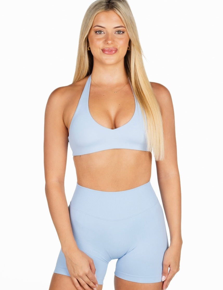 Dynamic Staple Halter Crop - Ice Blue - Kikiva Collection