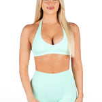 Dynamic Staple Halter Crop - Icey Sea - Kikiva Collection