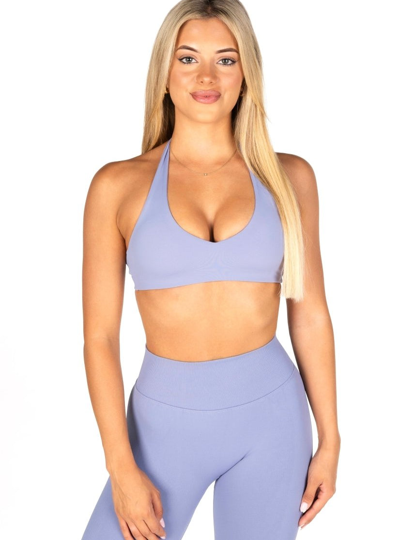 Dynamic Staple Halter Crop - Indigo Blue - Kikiva Collection