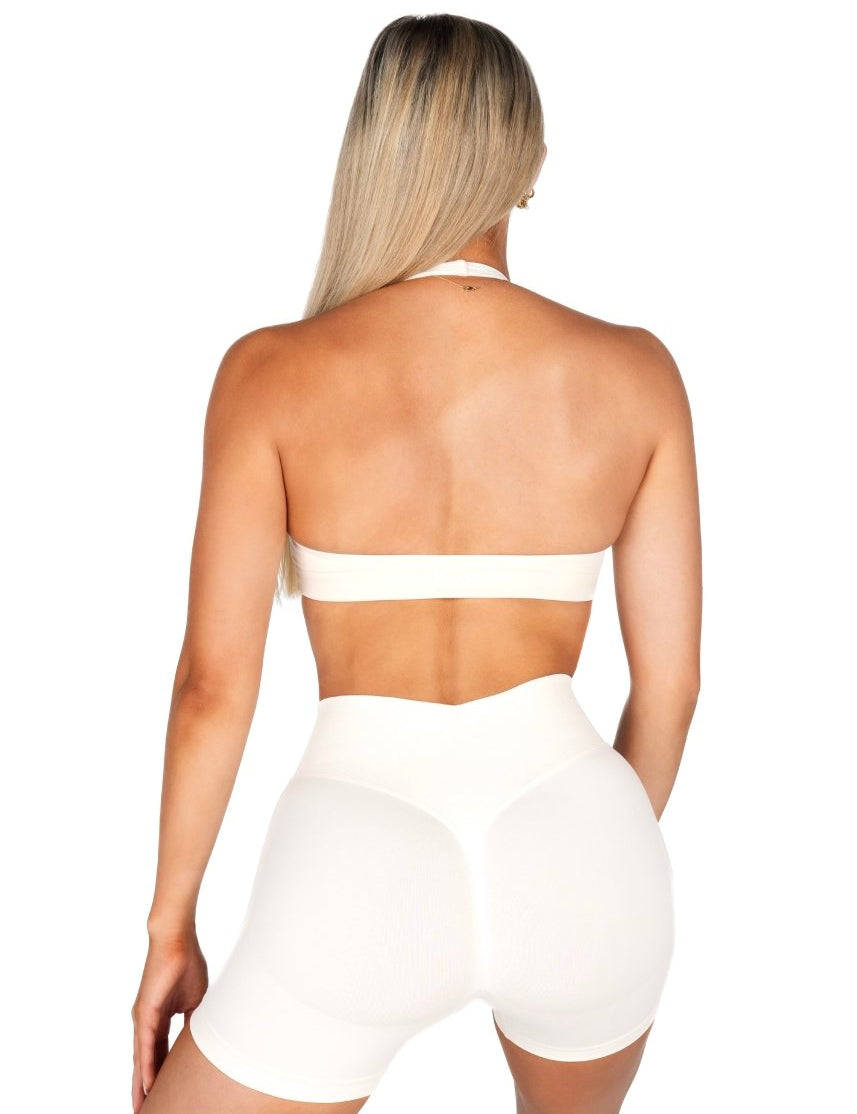 Dynamic Staple Halter Crop - Ivory - Kikiva Collection