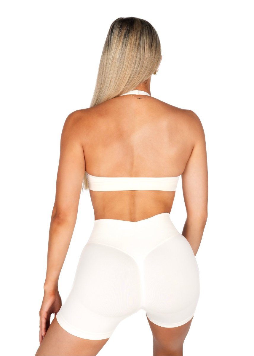 Dynamic Staple Halter Crop - Ivory - Kikiva Collection