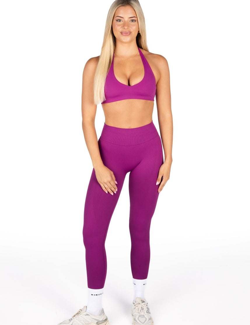 Dynamic Staple Halter Crop - Magenta - Kikiva Collection