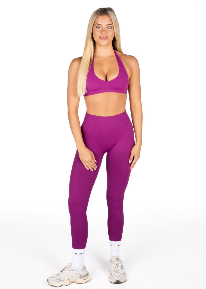 Dynamic Staple Halter Crop - Magenta - Kikiva Collection