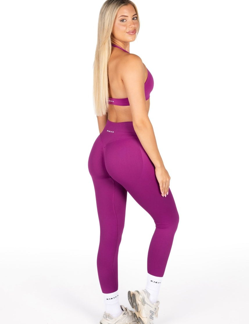 Dynamic Staple Halter Crop - Magenta - Kikiva Collection