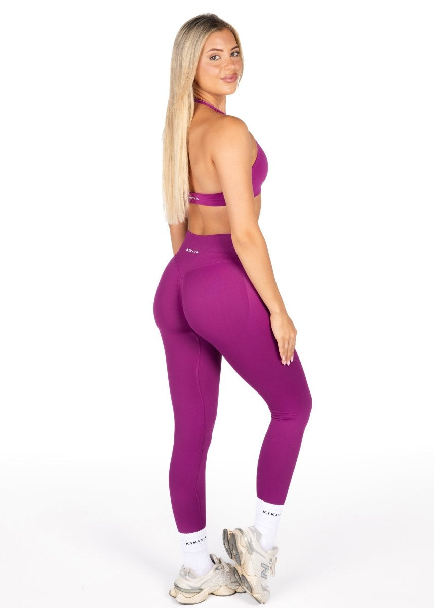 Dynamic Staple Halter Crop - Magenta - Kikiva Collection