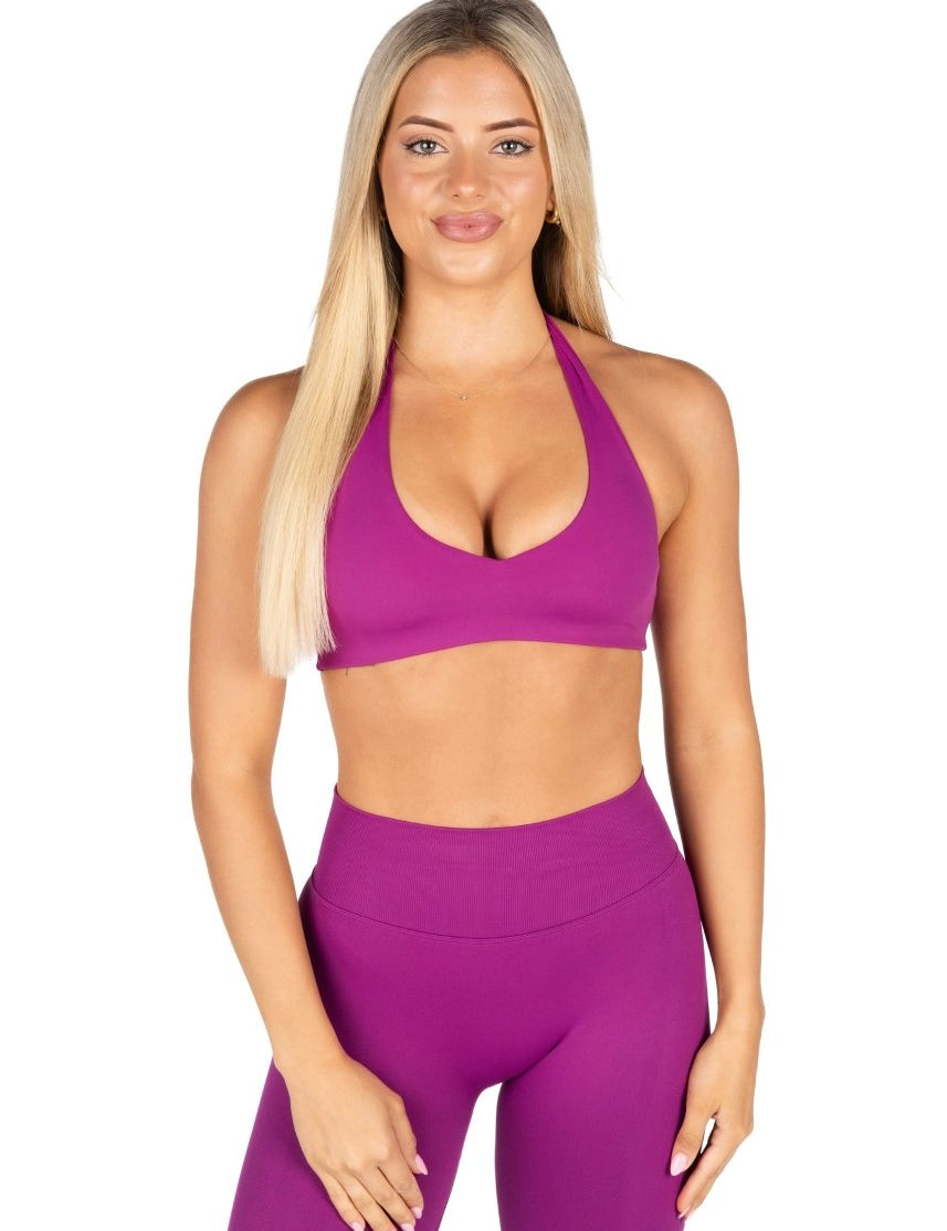 Dynamic Staple Halter Crop - Magenta - Kikiva Collection