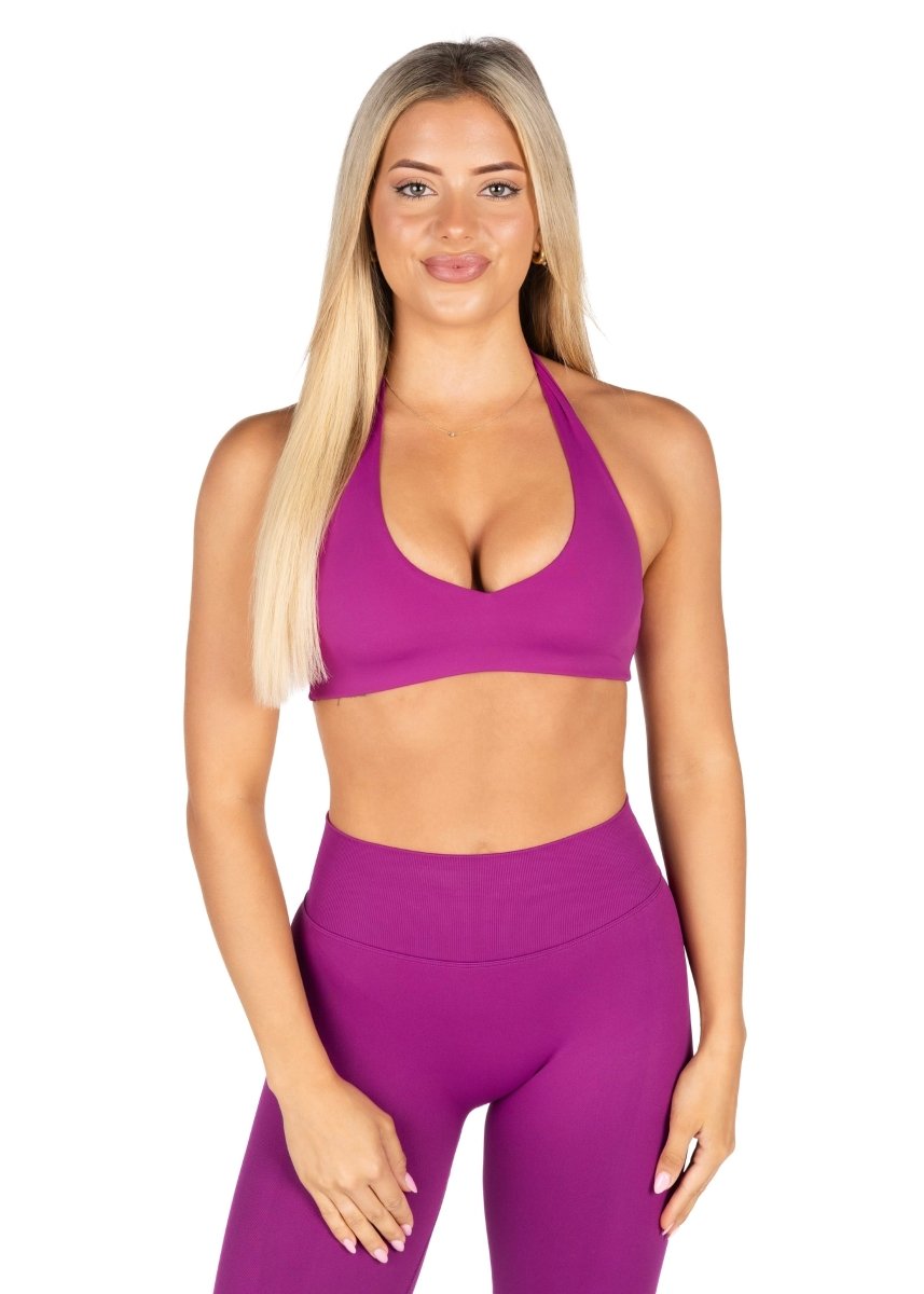 Dynamic Staple Halter Crop - Magenta - Kikiva Collection