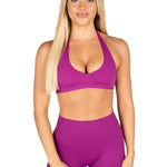 Dynamic Staple Halter Crop - Magenta - Kikiva Collection