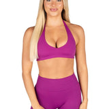Dynamic Staple Halter Crop - Magenta - Kikiva Collection