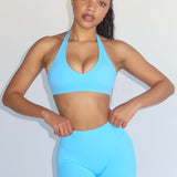 Dynamic Staple Halter Crop - Marine Blue - Kikiva Collection