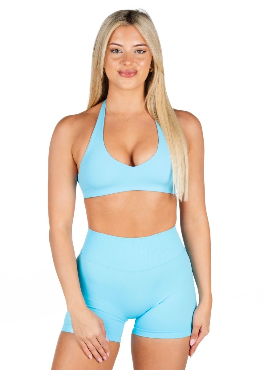 Dynamic Staple Halter Crop - Marine Blue - Kikiva Collection
