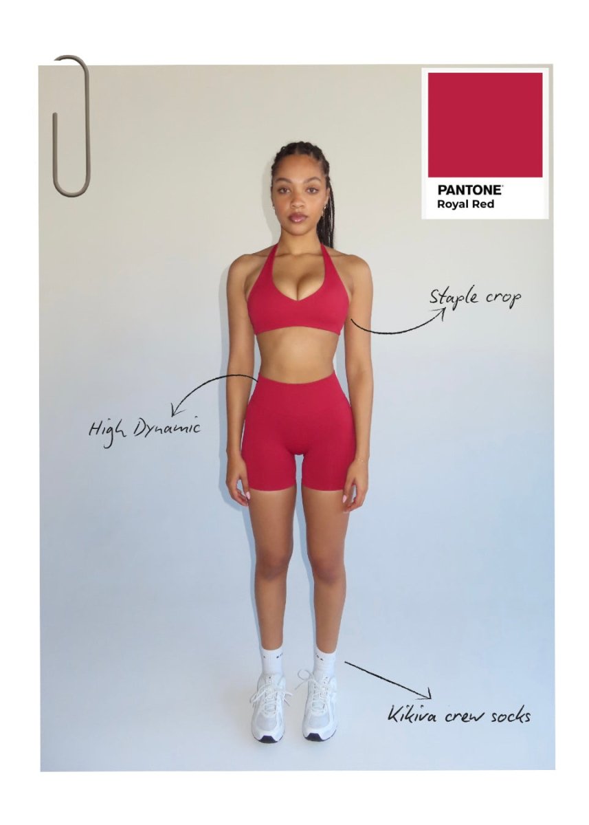 Dynamic Staple Halter Crop - Royal Red - Kikiva Collection