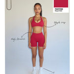 Dynamic Staple Halter Crop - Royal Red - Kikiva Collection