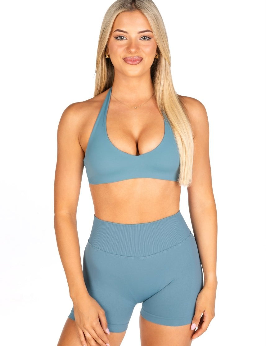 Dynamic Staple Halter Crop - Teal - Kikiva Collection