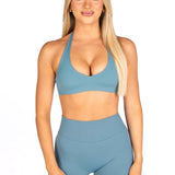 Dynamic Staple Halter Crop - Teal - Kikiva Collection