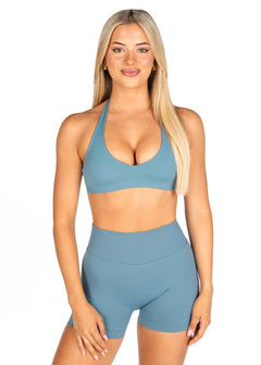 Dynamic Staple Halter Crop - Teal - Kikiva Collection