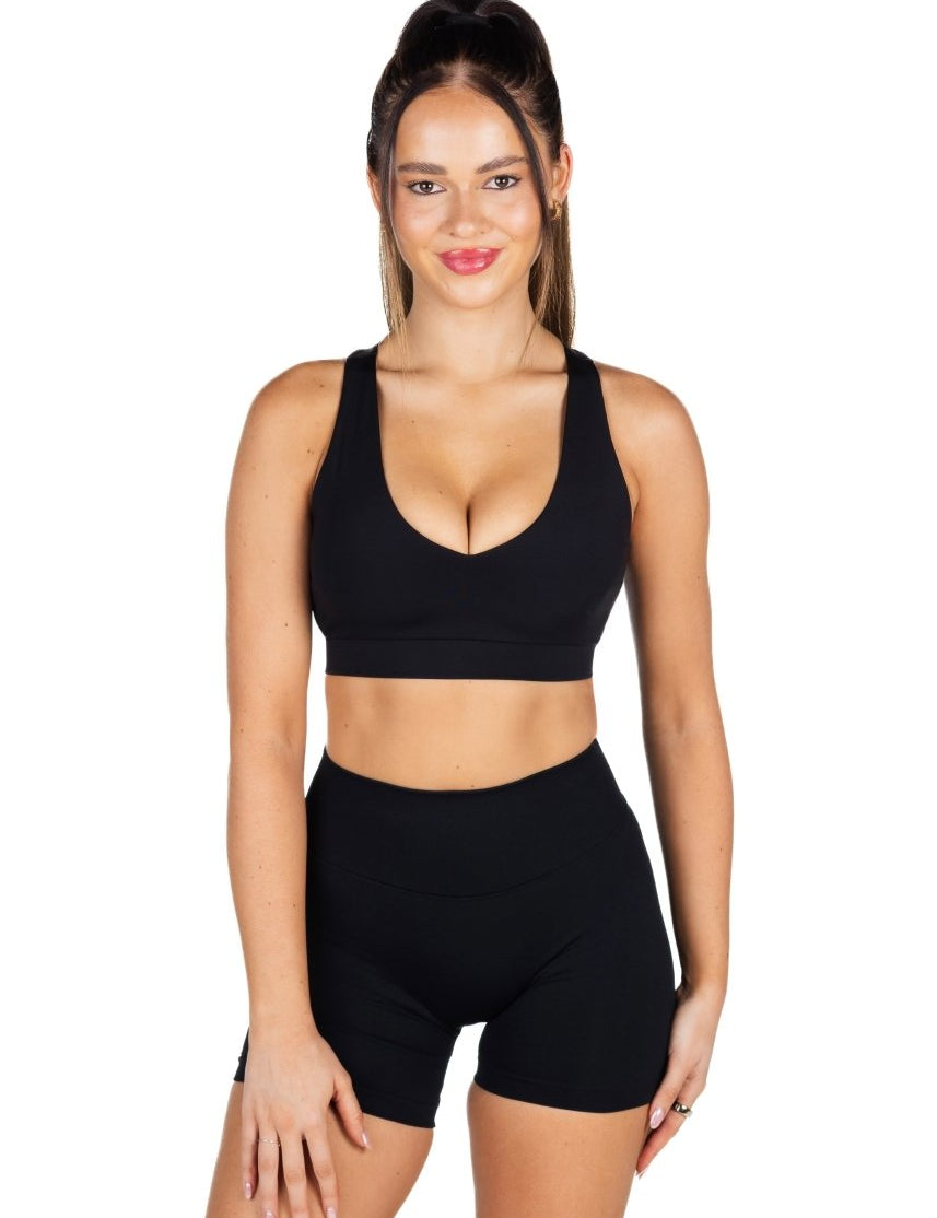 Dynamic 'Support' Crop - Black - Kikiva Collection