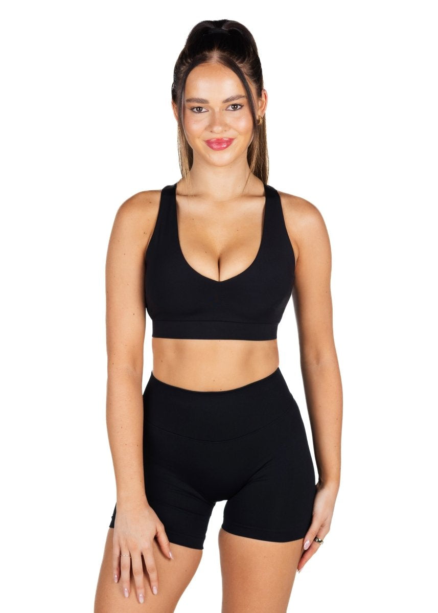 Dynamic 'Support' Crop - Black - Kikiva Collection