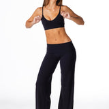 Fold Over 'Flow' Flares - Black - Kikiva Collection