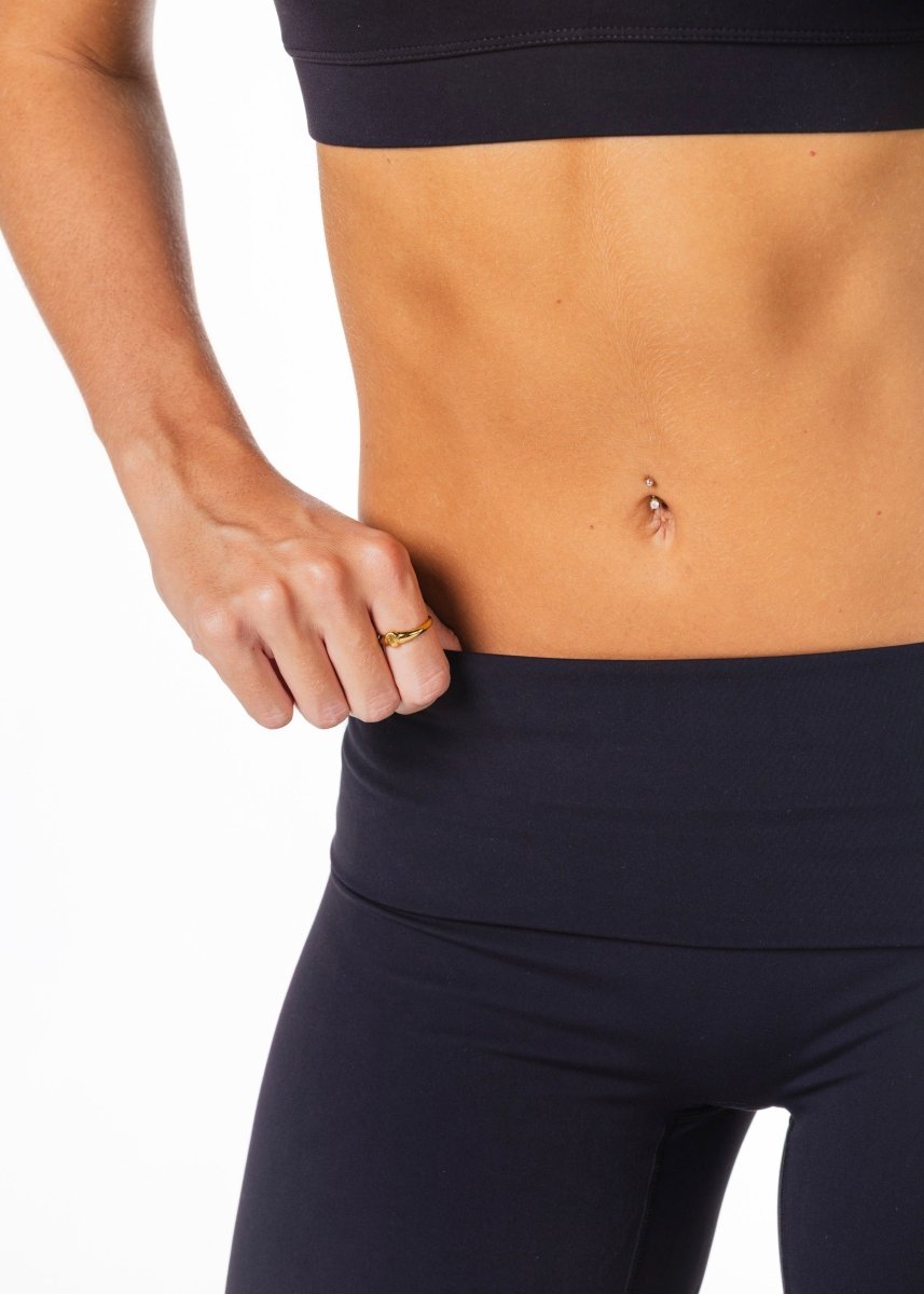 Fold Over 'Flow' Flares - Black - Kikiva Collection